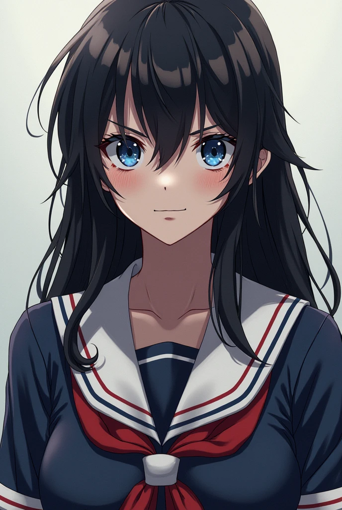 beautiful, masterpiece, Best Quality, extremely detailed face, perfect lighting, 1 girl, Alone, matoi ryuuko b, Senketsu, skirt with straps, trespass,blush, cowboy shot