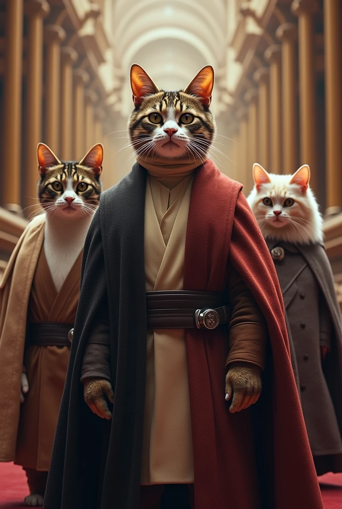 Cats dressed as Republic characters from Star Wars.dramatic,4K