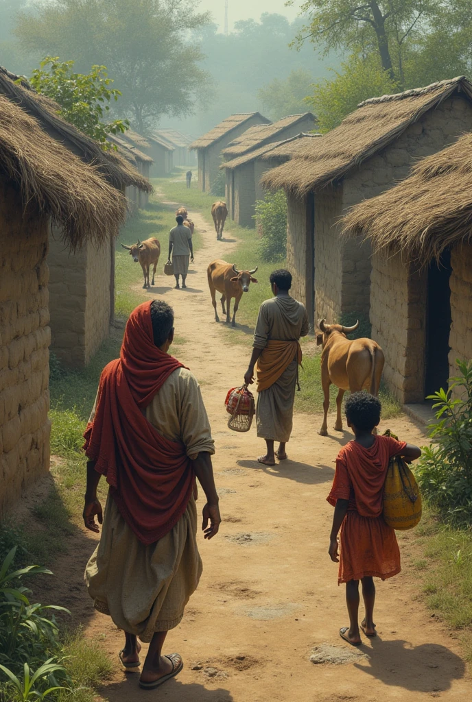 Poor people of india living in village
