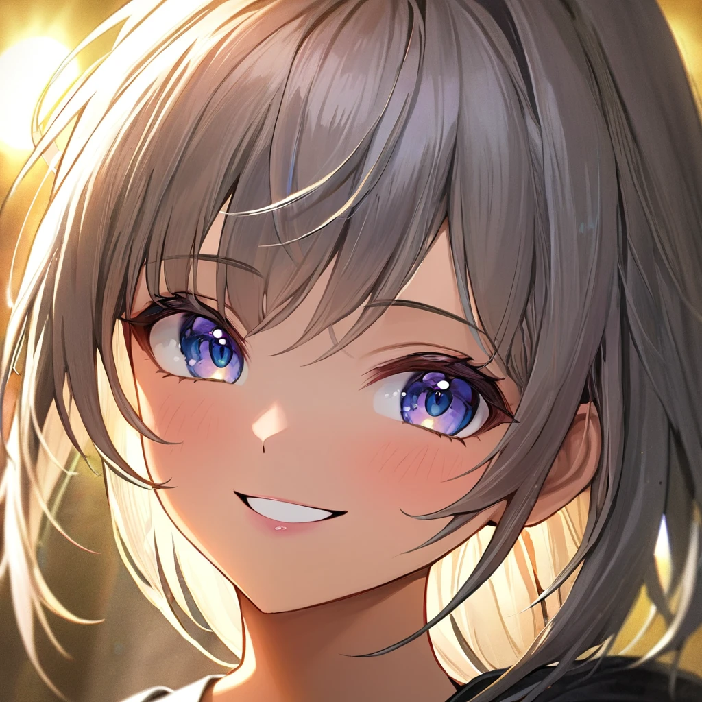 (masterpiece, best quality, ultra detailed, ultra hires, 8k, detailed face):1.2,texture rich, HDR, 1girl, solo, from_side, portrait, looking_at_the_viewer, light_smile