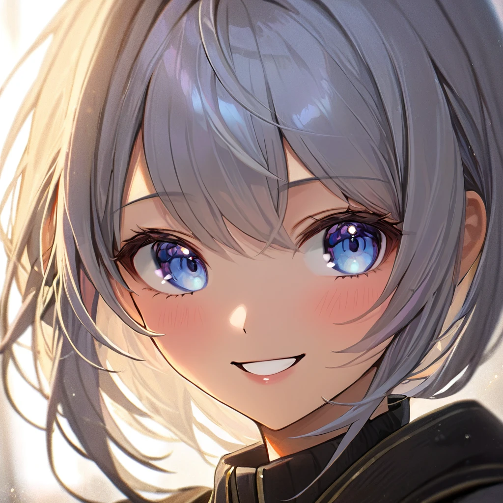 (masterpiece, best quality, ultra detailed, ultra hires, 8k, detailed face):1.2,texture rich, HDR, 1girl, solo, from_side, portrait, looking_at_the_viewer, light_smile