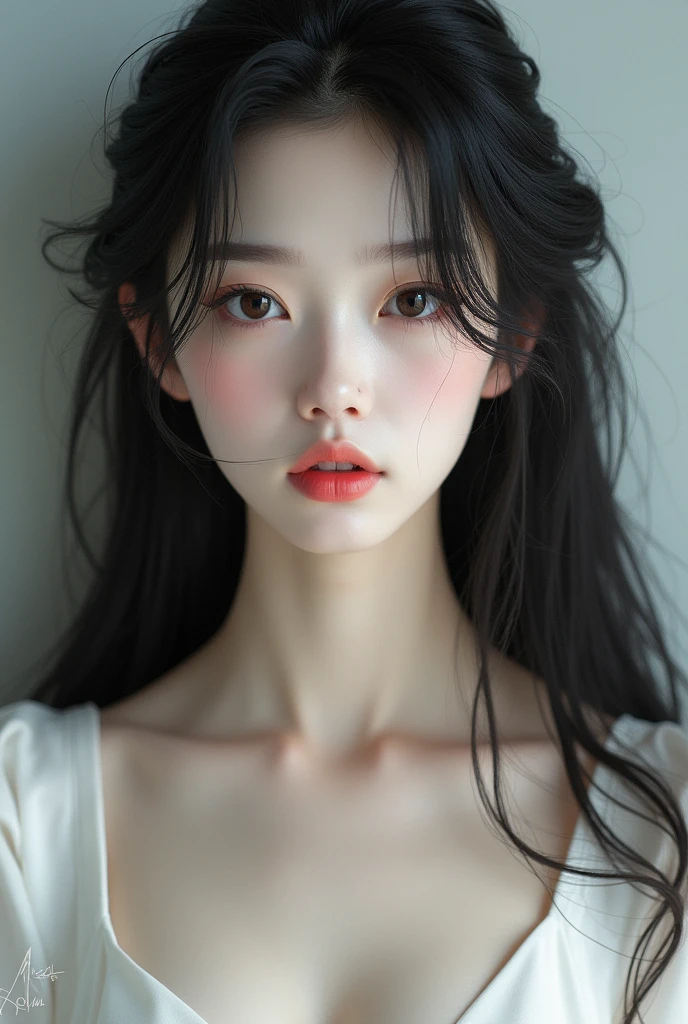 Tip: Copy an Asian woman in a white dress，with his long black hair, (12x) extremely Pale skin, soft Pale skin, Red Velvet Seulgi, pale skin, very Pale skin, fair skin!!, Pale skin, very very Pale skin, pale porcelain skin, pale beautiful skin, extremely Pale skin, very very very Pale skin, Jiang Shuqi