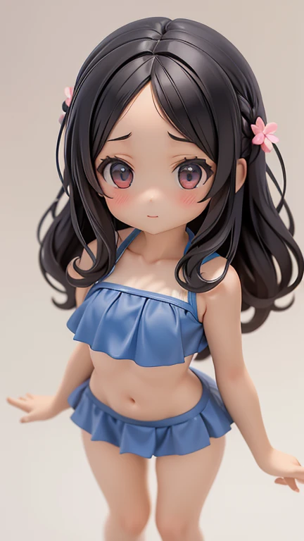 Swimwear、セパレートSwimwear、Girl、Girl、Mini character、Primary school students、small、Black Hair,、The forehead is visible、Forehead、whole body、