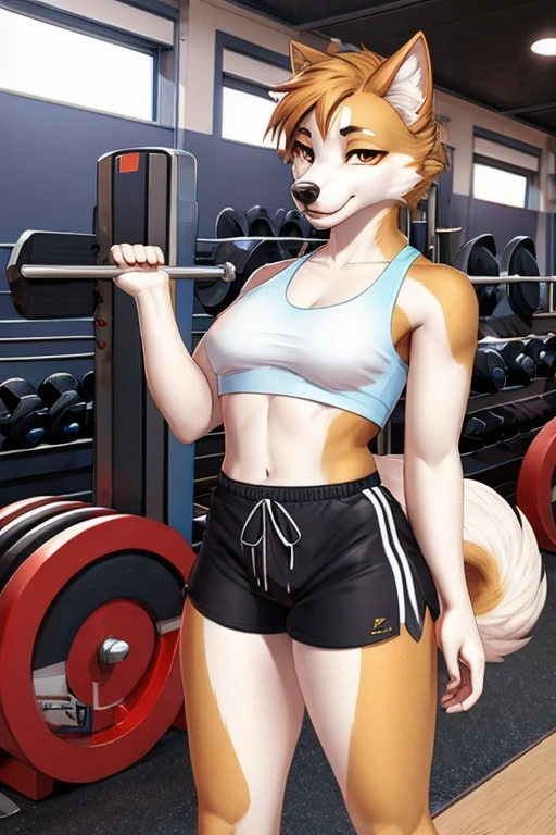 Akita inu short shorts gym