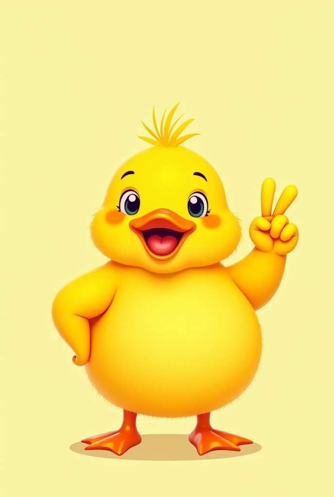 cartoon yellow Duck, showing number 1 with his fingers