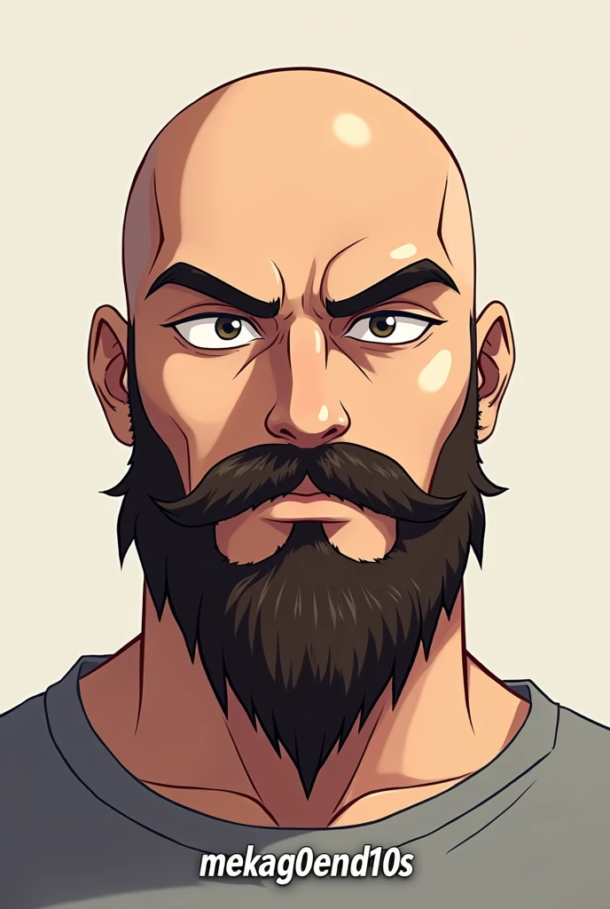 Bald avatar with anime style beard that says MEKAG0END10S