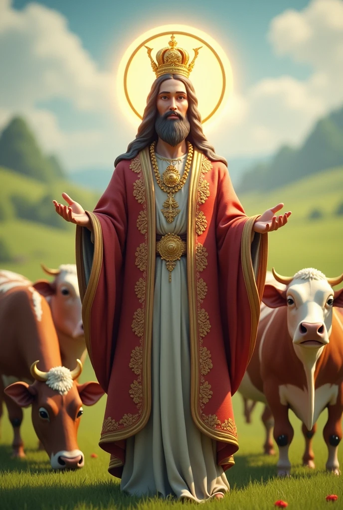 In 3D, a saint   also used to protect the cows