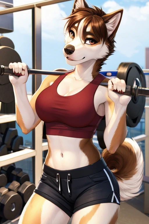 Akita inu short shorts gym 