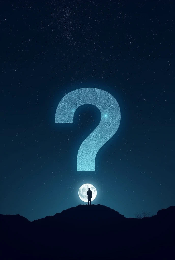 image of a starry sky with question mark