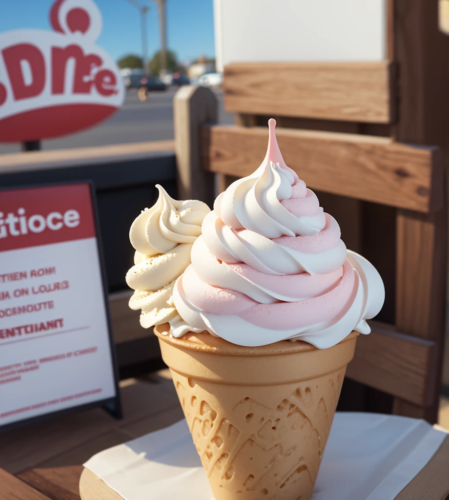 Delicious soft serve ice cream from an ice cream shop