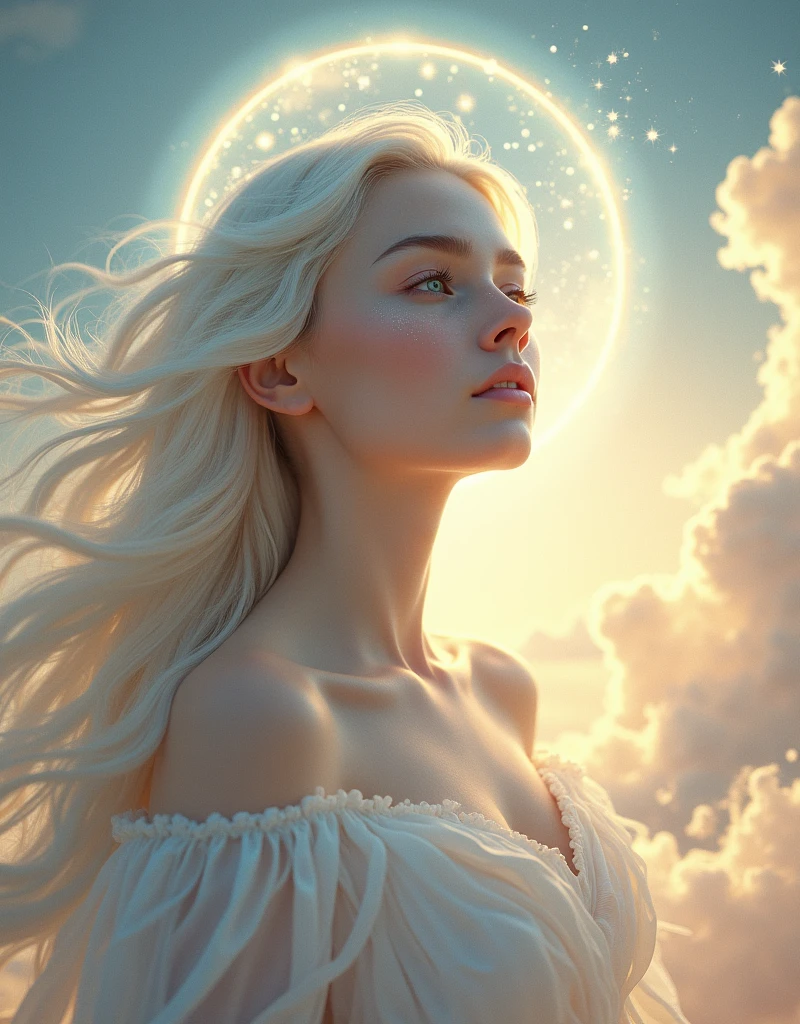 ((monochromes))、Depicting events in a dream、Looking at the Earth from the Moon、 Translucent girl、Moonlight passes through the body、((Super multiple exposure where the background passes through the body))、I can see your beautiful feet、full body Esbian、Earth can be seen in the background