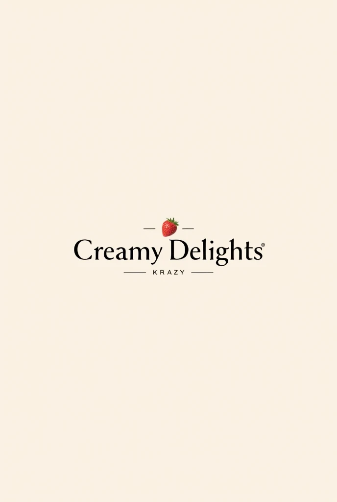 Minimalist logo for strawberries and cream business name creamy delights 