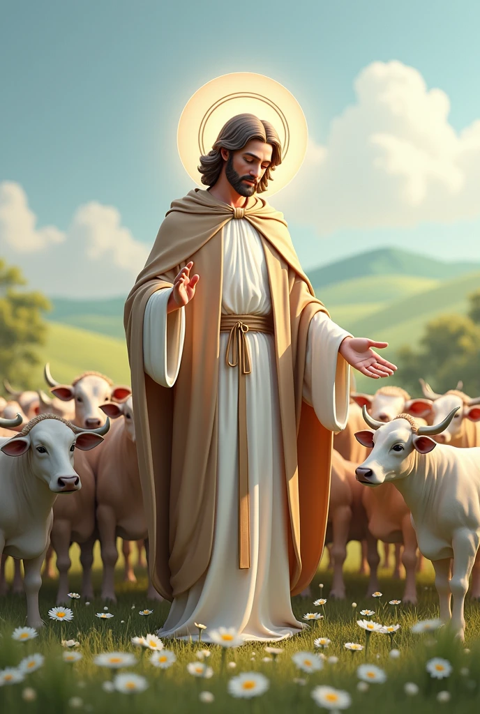 In 3d,  a saint also used to protect the cows