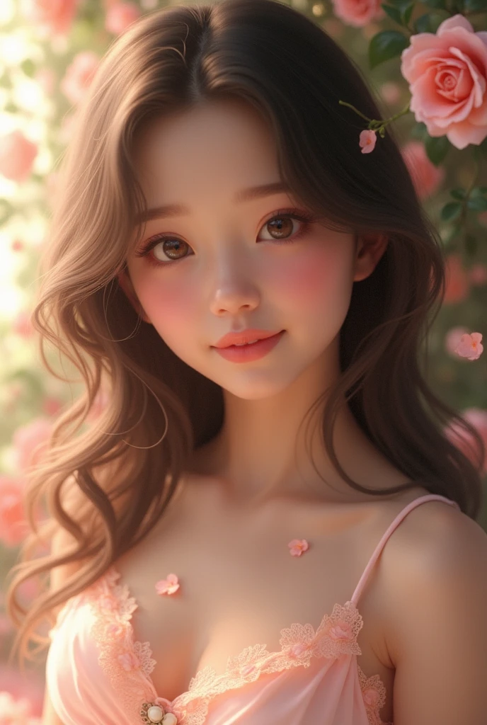 Generate a cute romantic girl