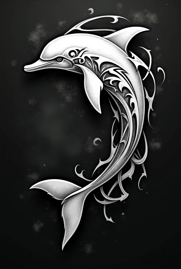 tattoos, trival dolphin with prominent breast