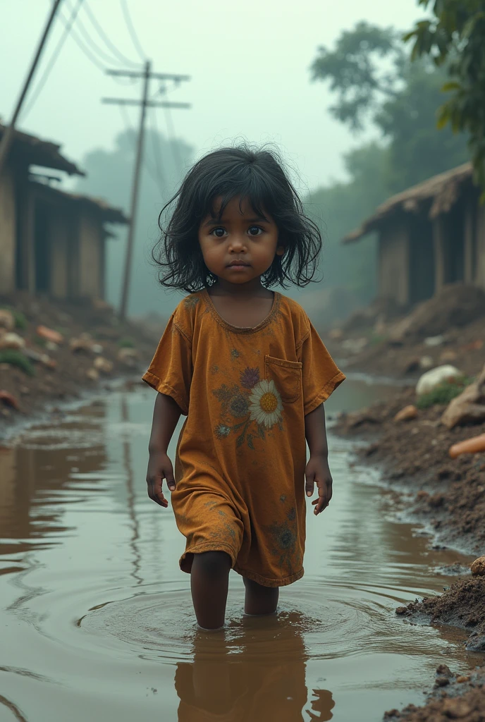  cute Bangladeshi   suffering during flood.