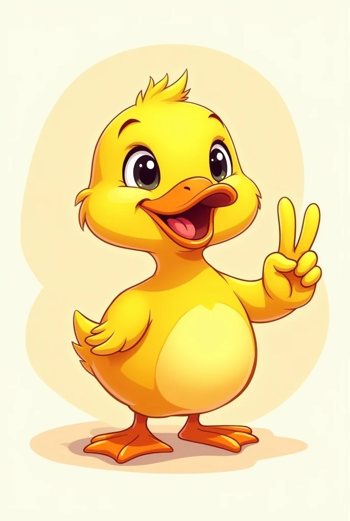 cartoon yellow Duck, showing ((number 3)) with his fingers
