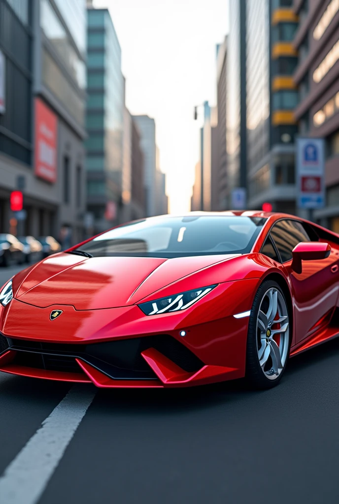 Red and white Lamborghini