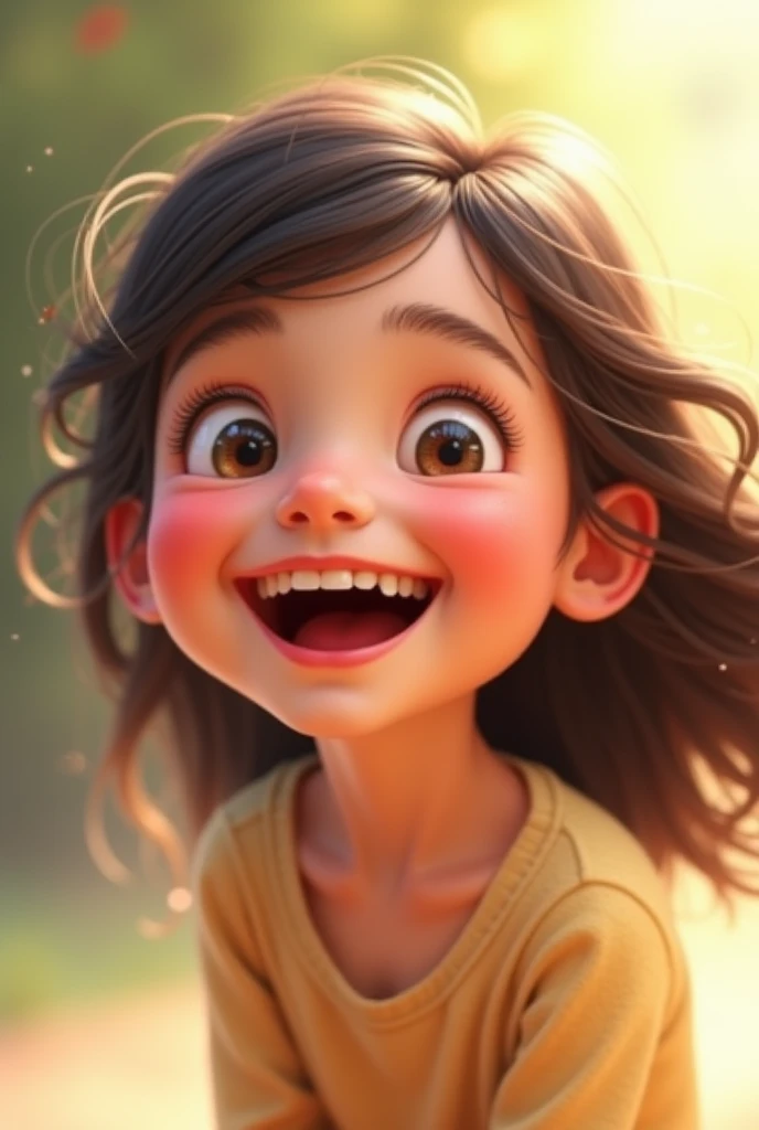A girl laughing