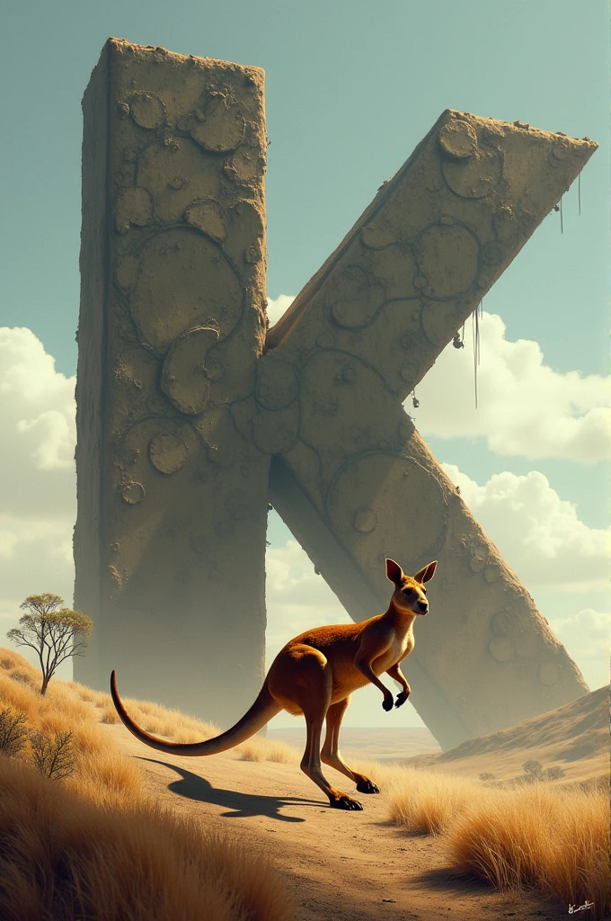 K is kangaroo running from k letter