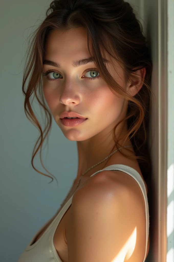 Generate a pic of a girl who is in her early 20s having a beautiful facial features and a well mentained body