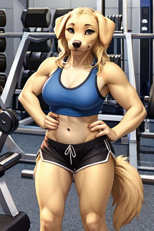 Golden retriever short shorts gym