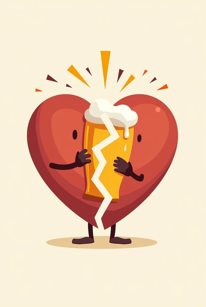 logo of a broken heart being mended by a beer