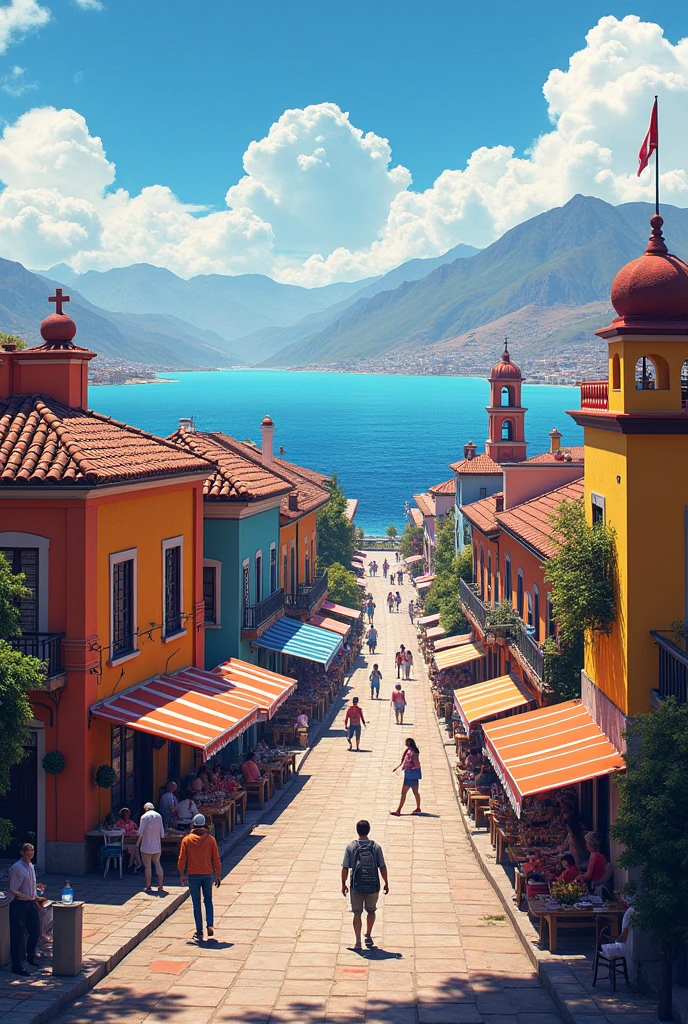 I want a cut of the city of Copacabana in Bolivia