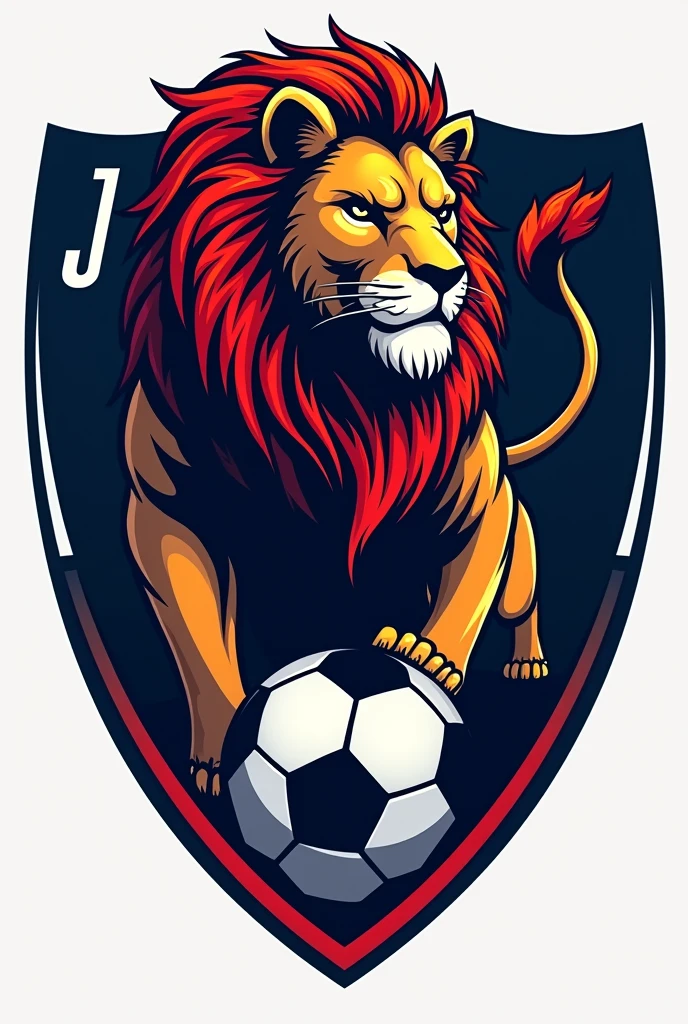 Soccer logo with a lion for J.f.P fC