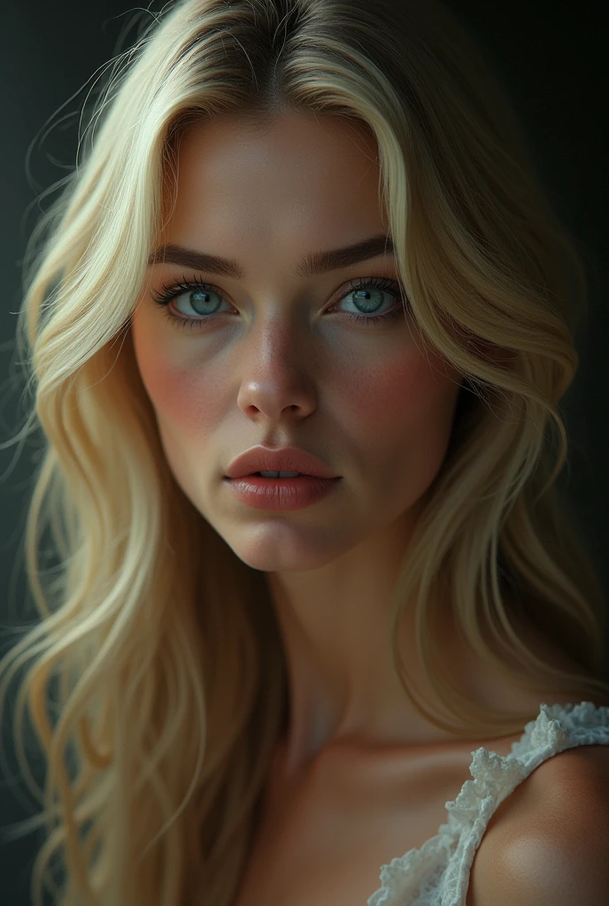 a hyper realistic blonde woman