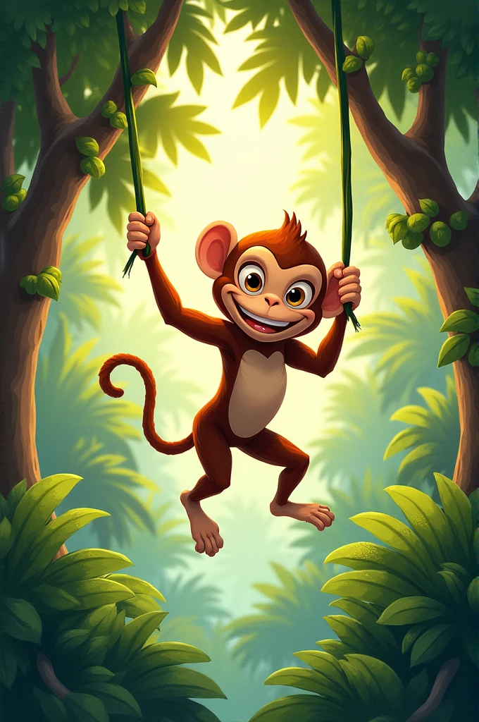 M is for Monkey, swinging in the tree with m letter