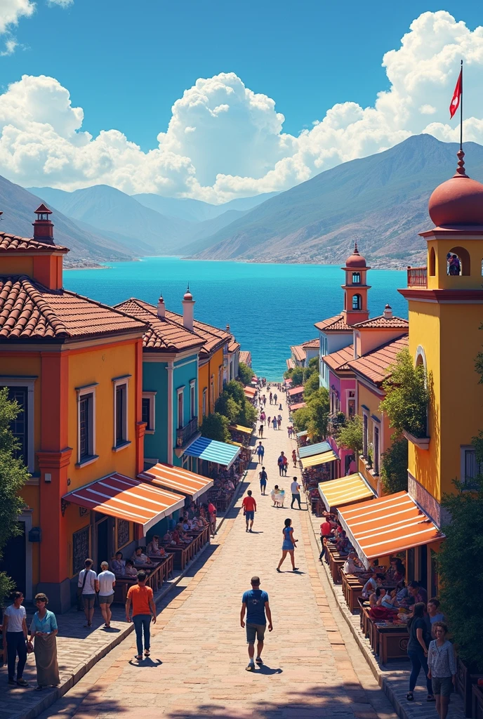 I want a cut of the city of Copacabana in Bolivia