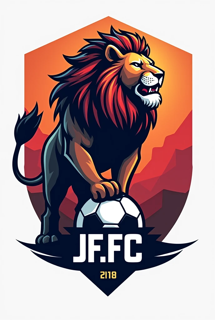 Soccer logo with a lion for J.f.P fC