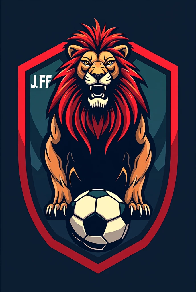 Soccer logo with a lion for J.f.P fC
