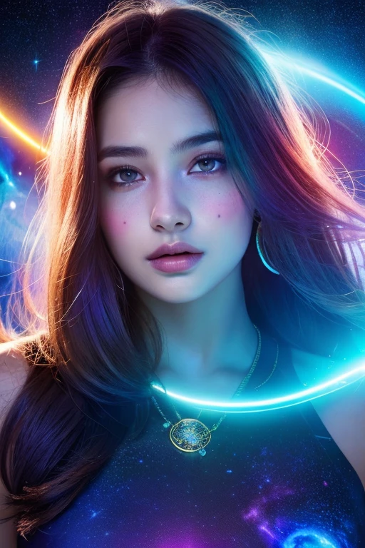 a beautiful young woman in a cosmic landscape, 1girl, intricate details, cinematic lighting, galaxy, nebula, star field, cosmic energy, ethereal, dreamlike, mystical, magical, glowing eyes, colorful, vibrant colors, surreal, digital art, (best quality,8k,highres,masterpiece:1.2),ultra-detailed,(realistic,photorealistic,photo-realistic:1.37)