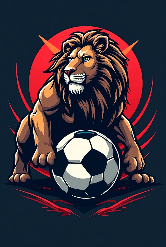 Soccer logo with a lion for J.f.P fC