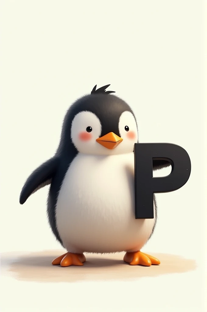 P is for Penguin, black and white. Catching p letter