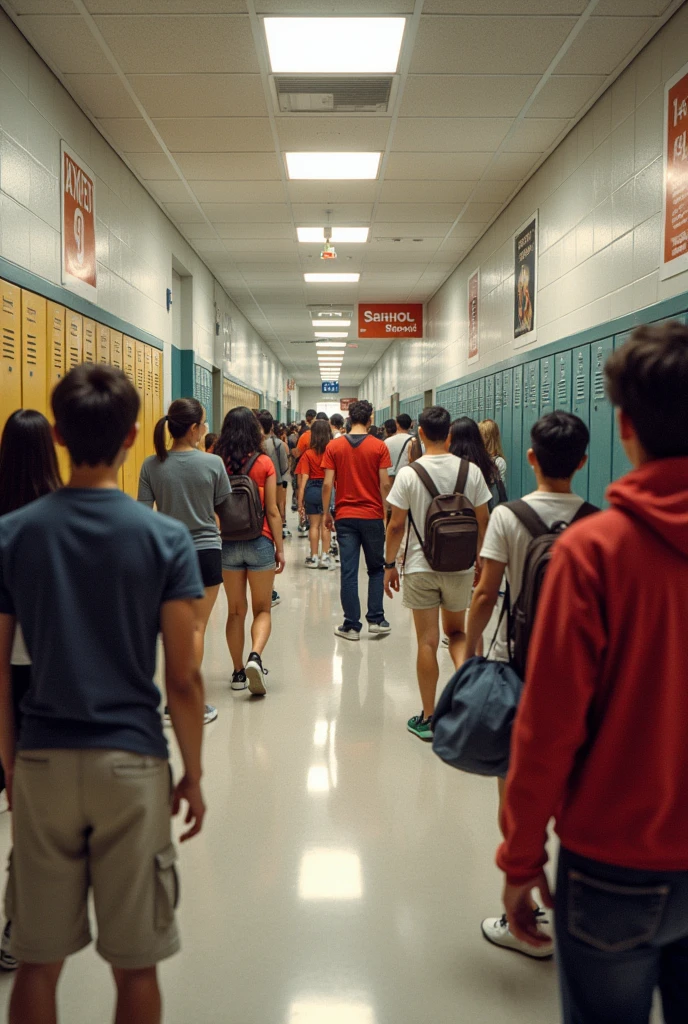 Generate a stereotypical image of American High Schools. 