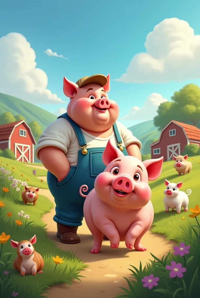 
**Old MacDonald
**And on that farm, he had a pig,**  
**E-I-E-I-O.**  
**With an oink oink here, and an oink oink there,**  
**Here an oink, there an oink, 

