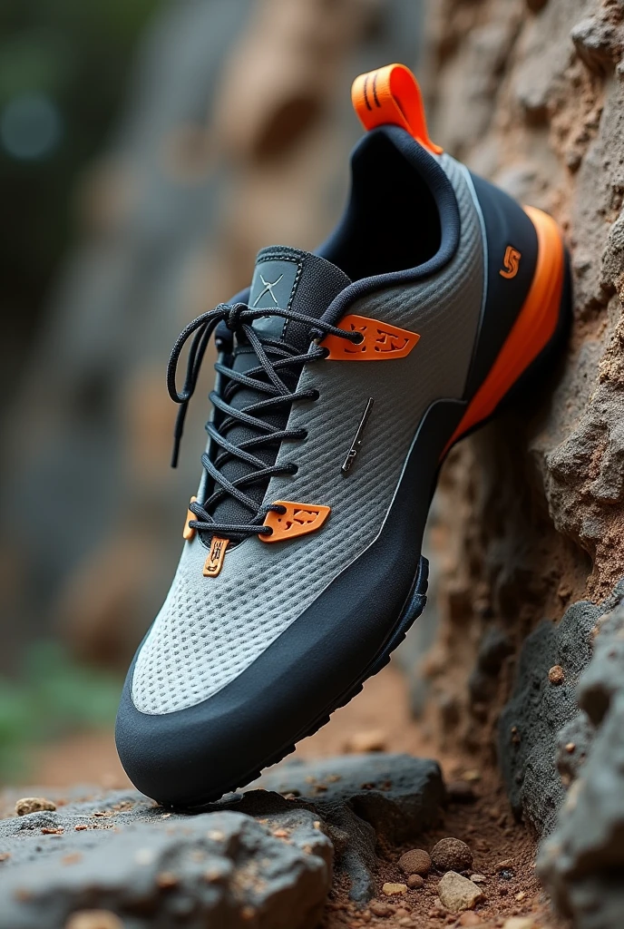 climbing shoe with gecko paw texture