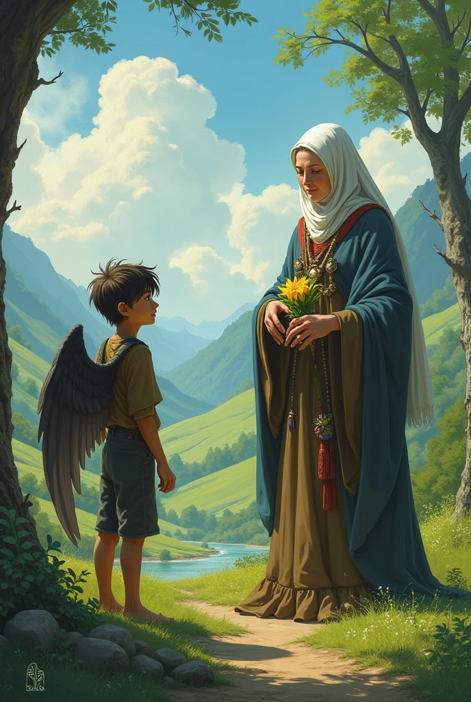 


One day, while Drako was watering his plants, noticed that one of her favorite flowers, the Star Flower, was withering. worried, He quickly flew to the valley in search of help.. There he found a wise old woman, what did he say to her