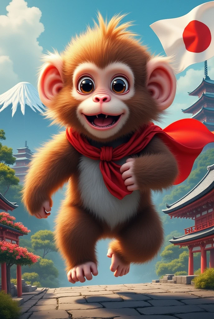 create a monkey with the Japanese flag