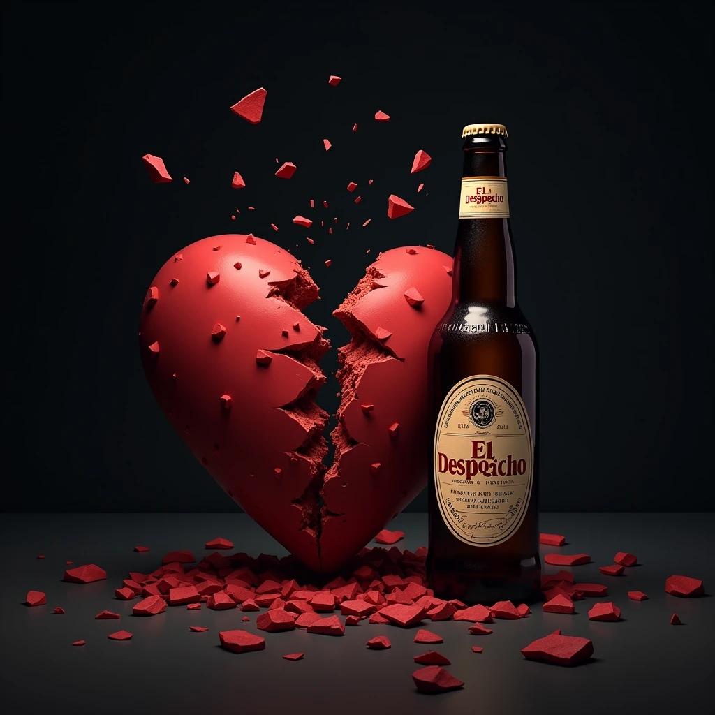 logo of a liquor store called El Despecho that would be represented with a broken heart and a beer