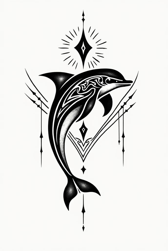 tattoos, trival dolphin holding