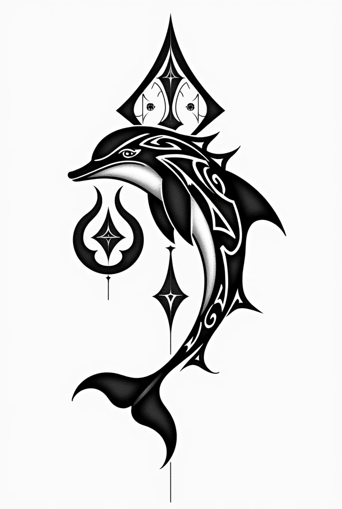 tattoos, trival dolphin holding 
