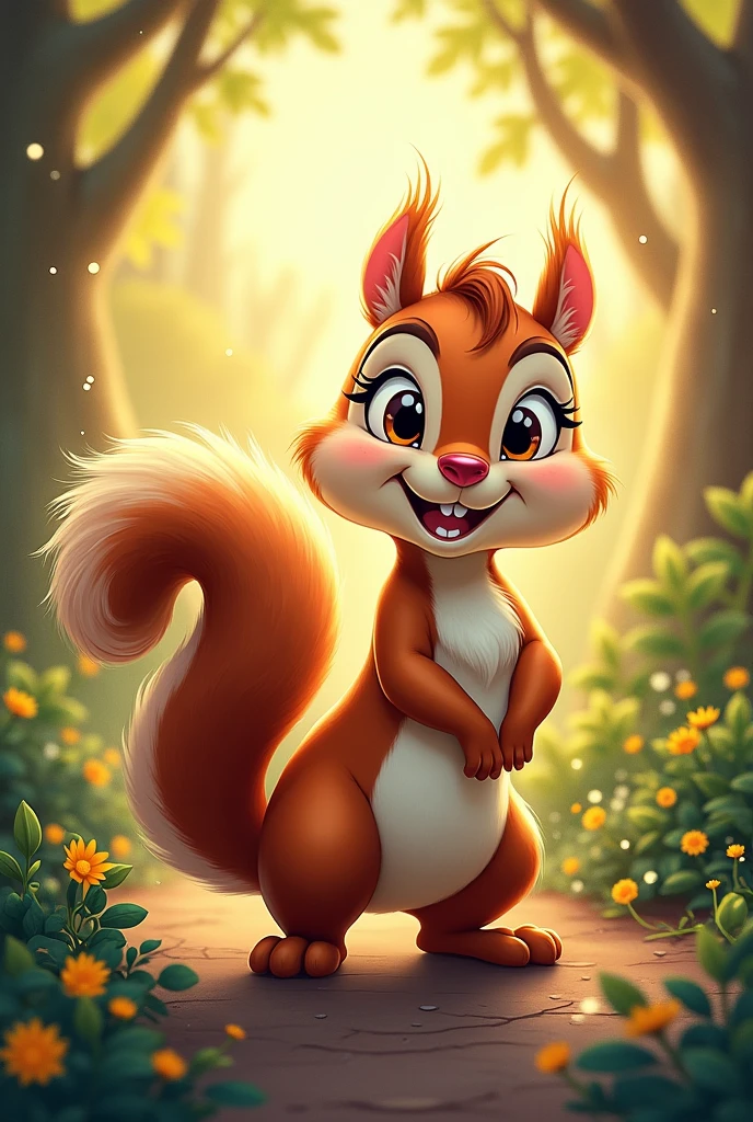create the word "squirrel" with disney design