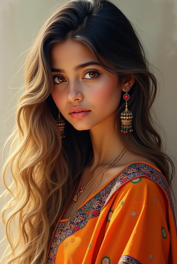 15 years  girl Name Shruti Sharma Eye colour blond Black hair In kurti
