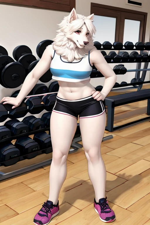 Samoyed short shorts gym