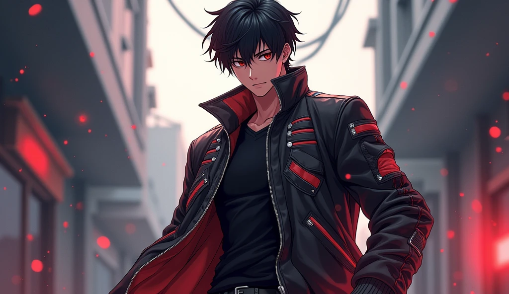 Male full body Anime charector in jecket 