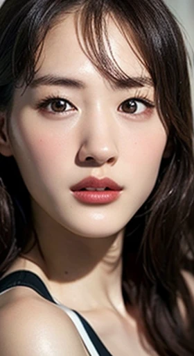 Very detailed CG Unity 8k portrait, highest quality, Very detailed, Tabletop, Realistic, Like the picture, Very detailed cute girl, Age 25, alone, 1 female, Upper Body, Face Focus, huge, Iris, sporty